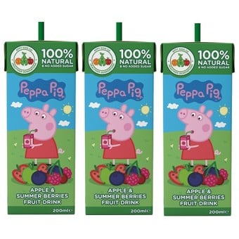 Peppa Pig - 天然蘋果夏日莓果汁 (3 包 x 200ml)