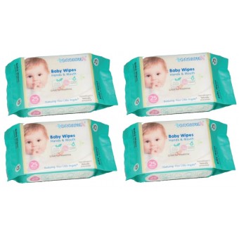 嬰兒手口濕巾 25片 (4 包裝)