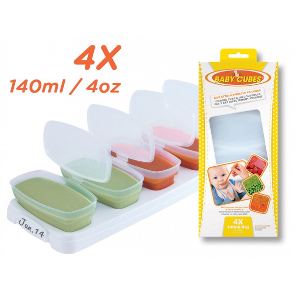Baby Cubes - Food Tray - 4oz/100ml x 4 - Petite Creations - BabyOnline HK