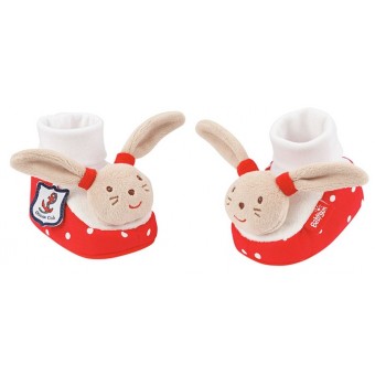 Rattle Booties - Hare (Red)