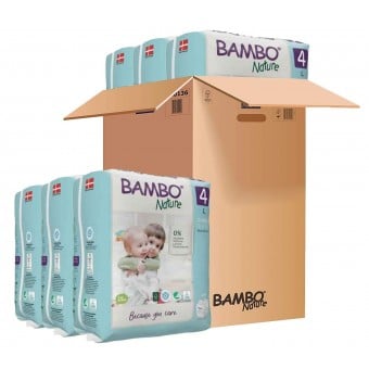 Bambo Nature - 零敏環保嬰兒紙尿片 - 4 號 (24 片) - 6包