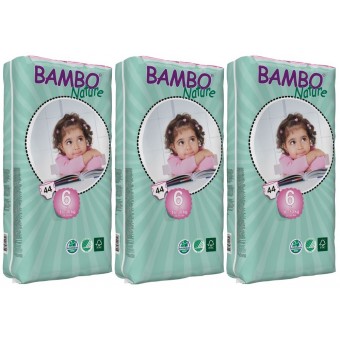 Premium Eco Baby Diapers - XL Size 6 (44 diapers) - 3 Packs