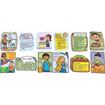 Bulletin Board Set - Kid-Drawn Hygiene (set of 12)