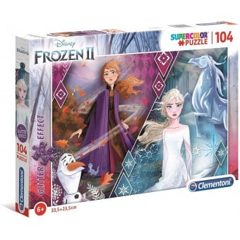 Super Color Glitter Puzzle - Disney Frozen II (104 Pcs)