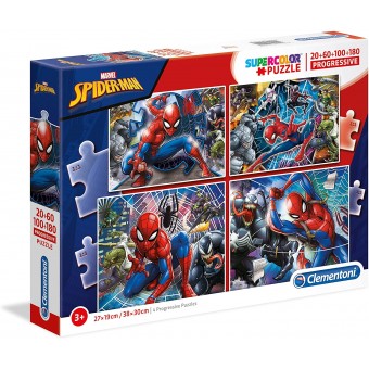 Super Color Progressive Puzzle - Marvel 蜘蛛俠 (20+60+100+180)