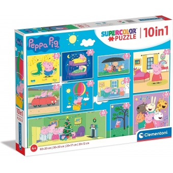 10 in 1 Super Color Puzzle - Peppa Pig (18, 30, 48, 60)