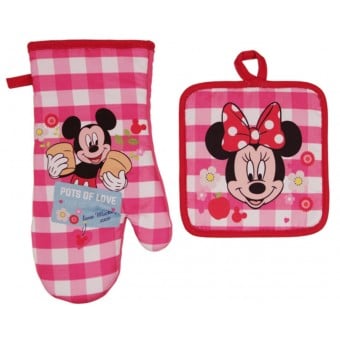 Minnie Mouse - 隔熱手套 + 隔熱墊套裝