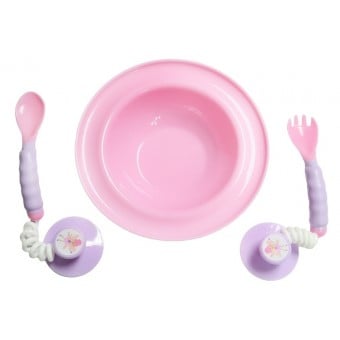 Stay-Put Cutlery + Bowl - Pink Fairy