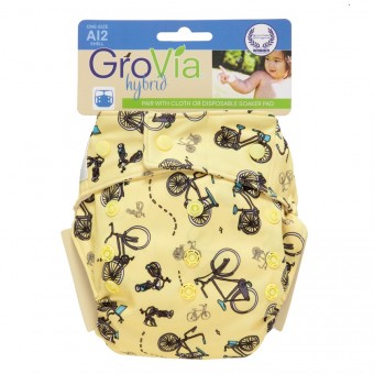 Hybrid AI2 One Size Snap Diaper Shell - Bicycles
