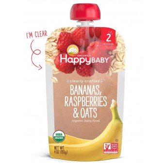 Organic Bananas, Raspberries & Oats 113g