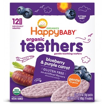 Organic Teething Wafers - Blueberry & Purple Carrot (12 packs)