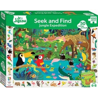Junior Seek and Find Jigsaw Puzzle: Jungle Expedition (100 pcs)