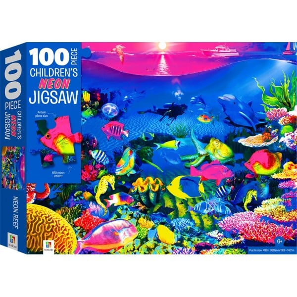 Children's Neon Jigsaw Puzzle: Neon Reef (100 pcs) - Hinkler - BabyOnline HK