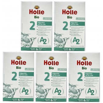 Holle - 有機 2 號 A2 幼童奶粉DHA配方 400g - 5盒
