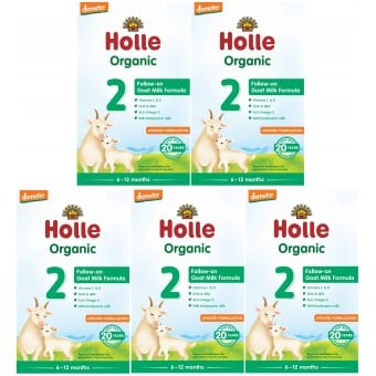 Holle - Organic Infant Goat Milk # 2 with DHA & ARA (400g) - 5 Boxes
