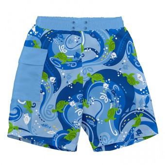 Pocket Trunks with Built-in Reusable Absorbent Swim Diaper - Turtle (18 months)