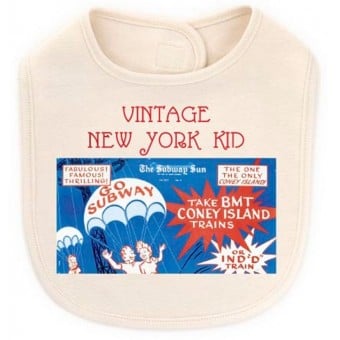 Organic Cotton Bib - Vintage New York Kid