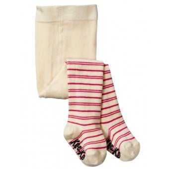 有機棉褲襪 - Pink/Vanilla (6-12個月)