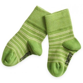 有機棉BB襪子 - Green/Vanilla (0-12個月)