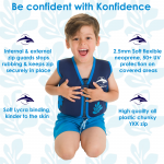 Konfidence 游泳浮衣 - 深籃大紅花 (6-7歲) - Konfidence - BabyOnline HK