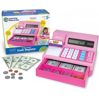 Pretend & Play - Calculator Cash Register - Pink (US Currency)