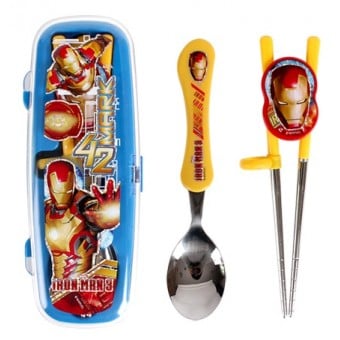 Iron Man 3 - 不鏽鋼小童匙+學習筷子連盒