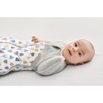Swaddle UP Transition Bag (Winter Warm 2.5 tog) - Happy Hats White (M) - Love To Dream - BabyOnline HK