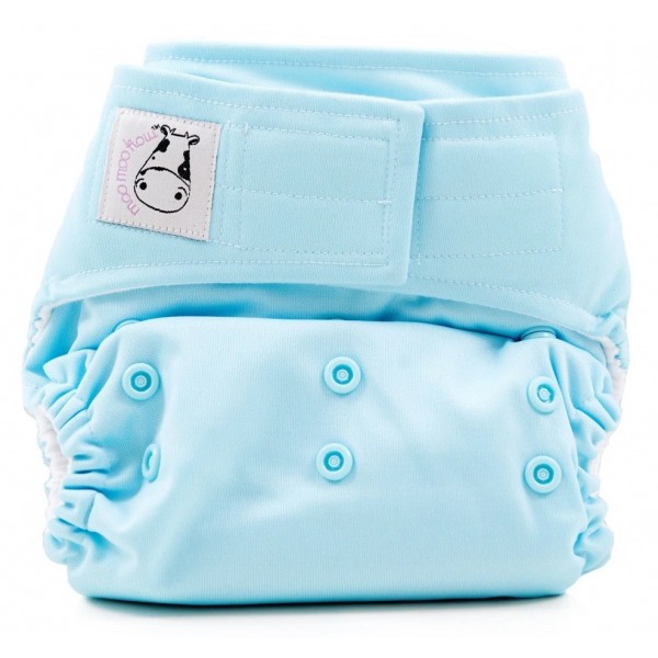 Cloth Diaper One Size Aplix - Light Blue - Moo Moo Kow - BabyOnline HK