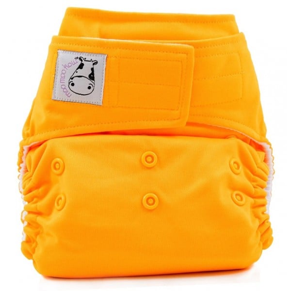 Cloth Diaper One Size Aplix - Orange - Moo Moo Kow - BabyOnline HK