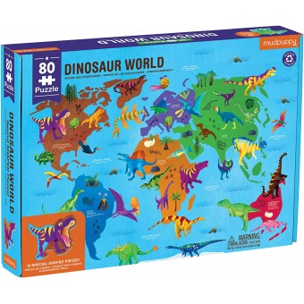 Geography Puzzle - Dinosaur World (80 pcs)