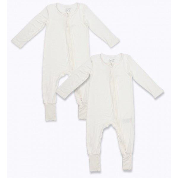 Bamboo Baby Sleepsuits (2pcs) - White - NotTooBig - BabyOnline HK