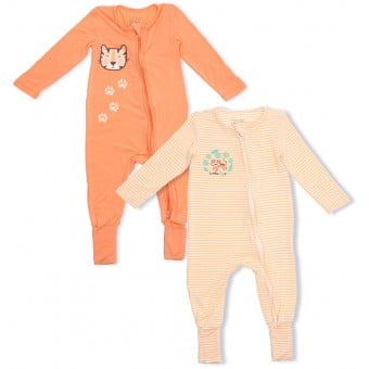 竹纖維嬰兒睡衣 (2件裝) - 小老虎