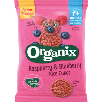 Organic Raspberry & Blueberry Rice Cakes 50g