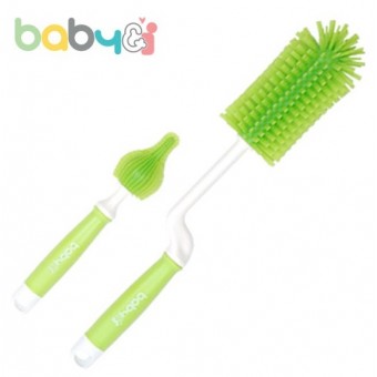Silicone Baby Bottle Brush Set - Green