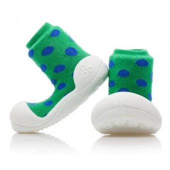 Attipas - 嬰兒學行鞋 - Polka Dot Green (Size M)