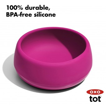 OXO Tot 矽膠餐碗 - 粉紅色