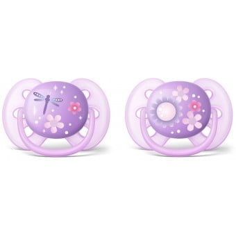 特柔軟系列安撫奶嘴 (6-18 個月) - 粉紫色