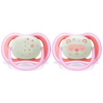Ultra Air Night Baby Soother (6-18m) - Pink - Philips Avent - BabyOnline HK