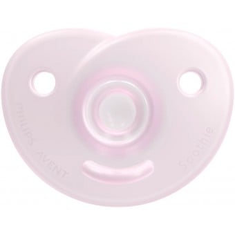 矽膠心形安撫安撫奶嘴 (0-6個月) - 粉紅色 (一個)