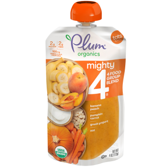 Mighty 4 - Organic Banana, Peach, Pumpkin, Carrot, Oat & Greek Yogurt 113g 