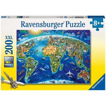 200 XXL Puzzle - World Landmark Map
