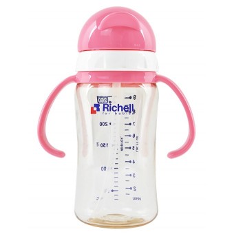 PPSU 吸管型奶瓶 260ml (粉紅色)