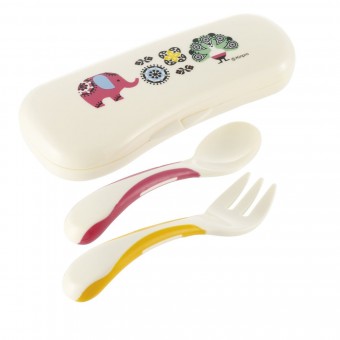 Kinpro Easy-Grip Spoon & Fork with case