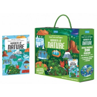 Shaped Puzzle + Book - Travel, Learn and Explore - Wonders of Nature