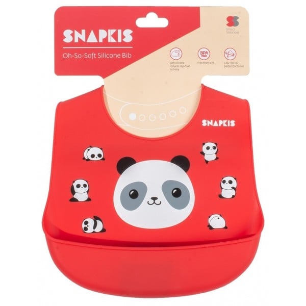 Silicone Bib - Panda - Snapkis - BabyOnline HK
