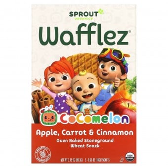 Organic Wafflez - Apple Carrot Cinnamon with Cocomelon (5 packets) 89.3g