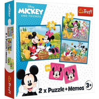 2 x Puzzle + Memos - Meet the Disney Characters (30, 48 pcs + 24 pcs)