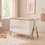 Cozee XL Bedside Crib & Cot - Scandinavian Walnut / Beige - Tutti Bambini - BabyOnline HK