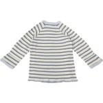 Organic Cotton Side Snap Shirt (L/S) - Blue Stripe (3-6M) - Under the Nile - BabyOnline HK