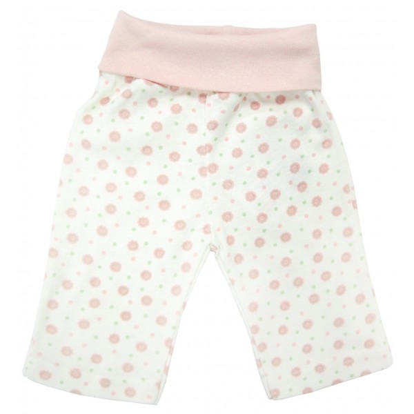 Organic Cotton Rolled Waist Pants - Pink Dot (0-3M) - Under the Nile - BabyOnline HK